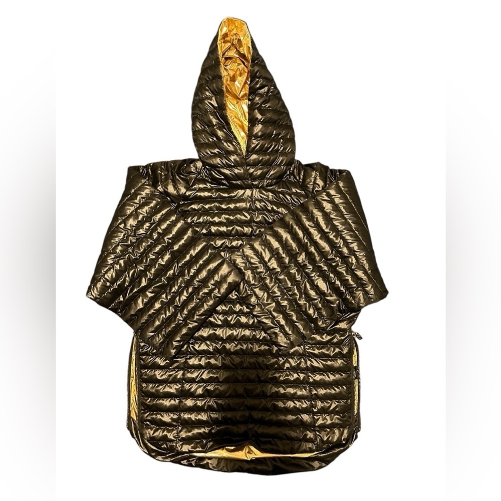 Think Royln Hi Low Lexington Rose Gold Black Quilted Poncho Size XS/S
